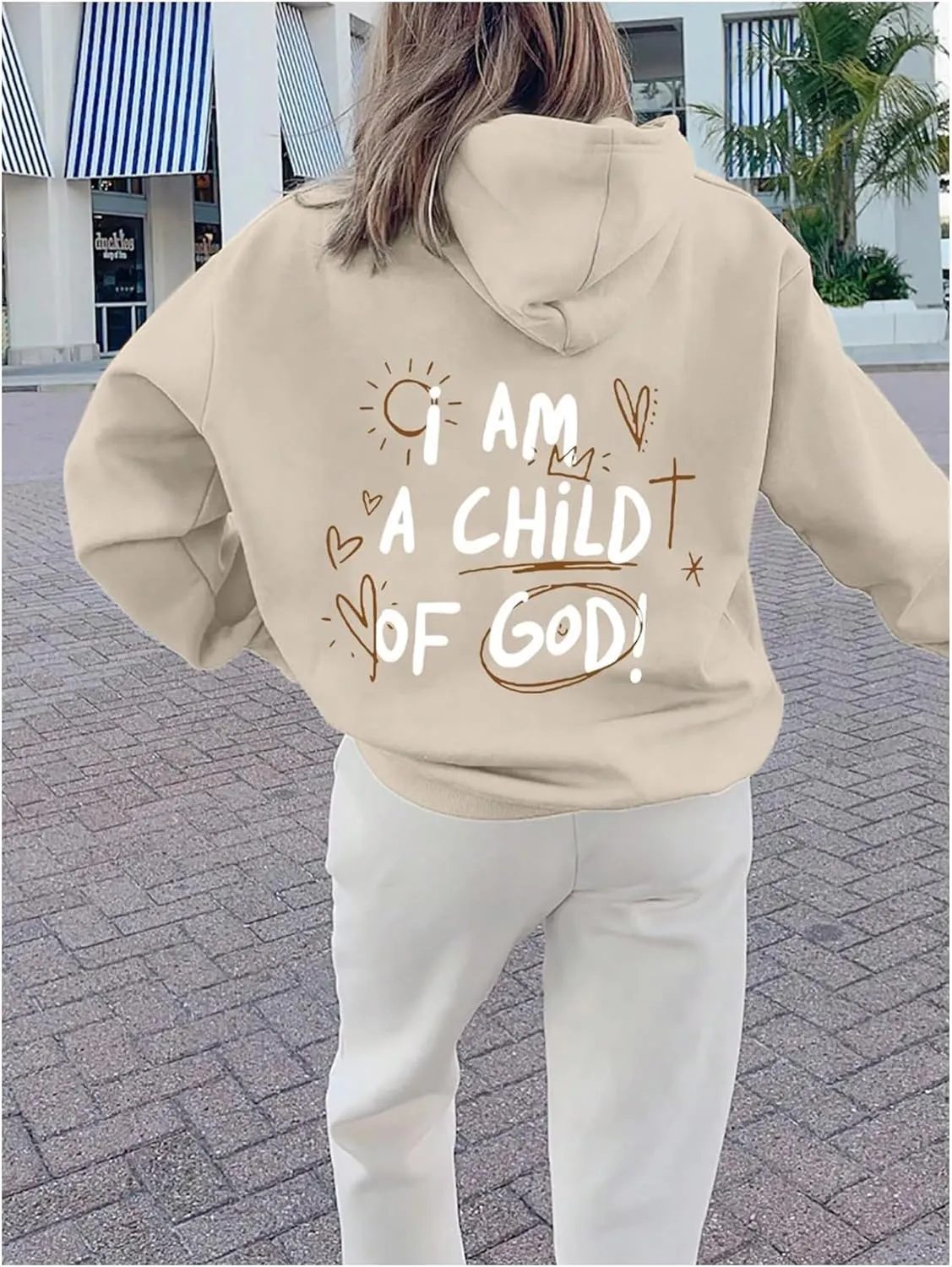 SHENHE Women's Oversized Graphic Hoodie Letter Print Casual Hoodie Pullover Sweatshirt
