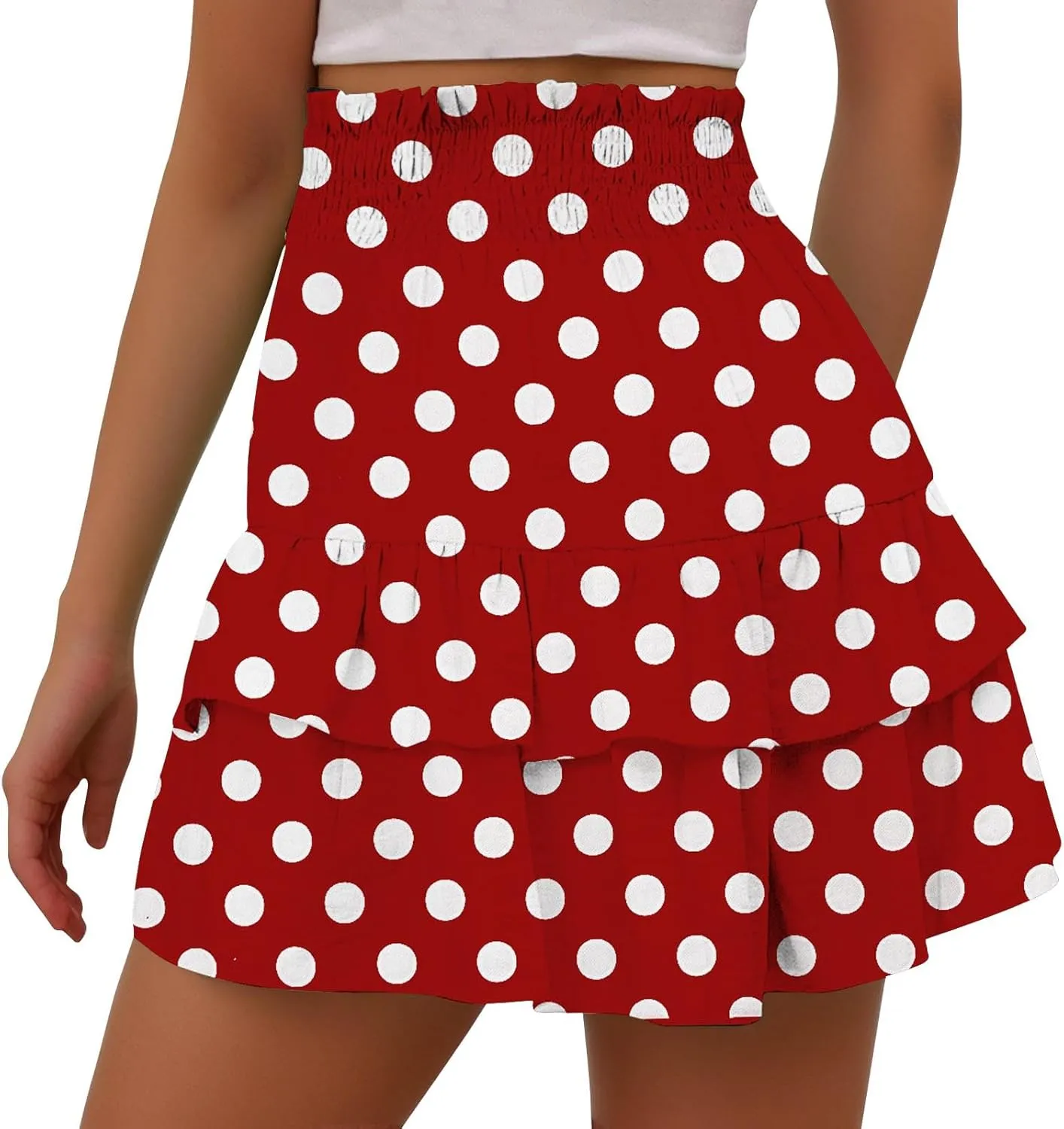 Shorts for Women High Waisted Floral Ruffled Flowy Skorts Flared Mini Skirts Teen Gilrs Summer Casual Clothes
