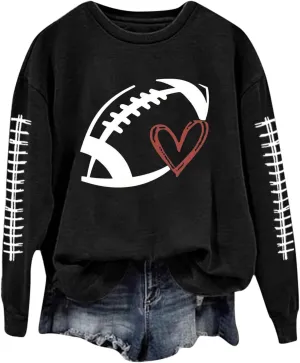 Sorry Can't Football Bye Shirt for Women Oversized Long Sleeve Game Day Sweatshirts Crew Neck Comfort Pullover Tops