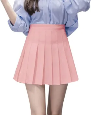 Spring Dresses for Women Midi Skirts for Women,Women's Basic Versatile Stretchy Flared Casual Mini Skirt High