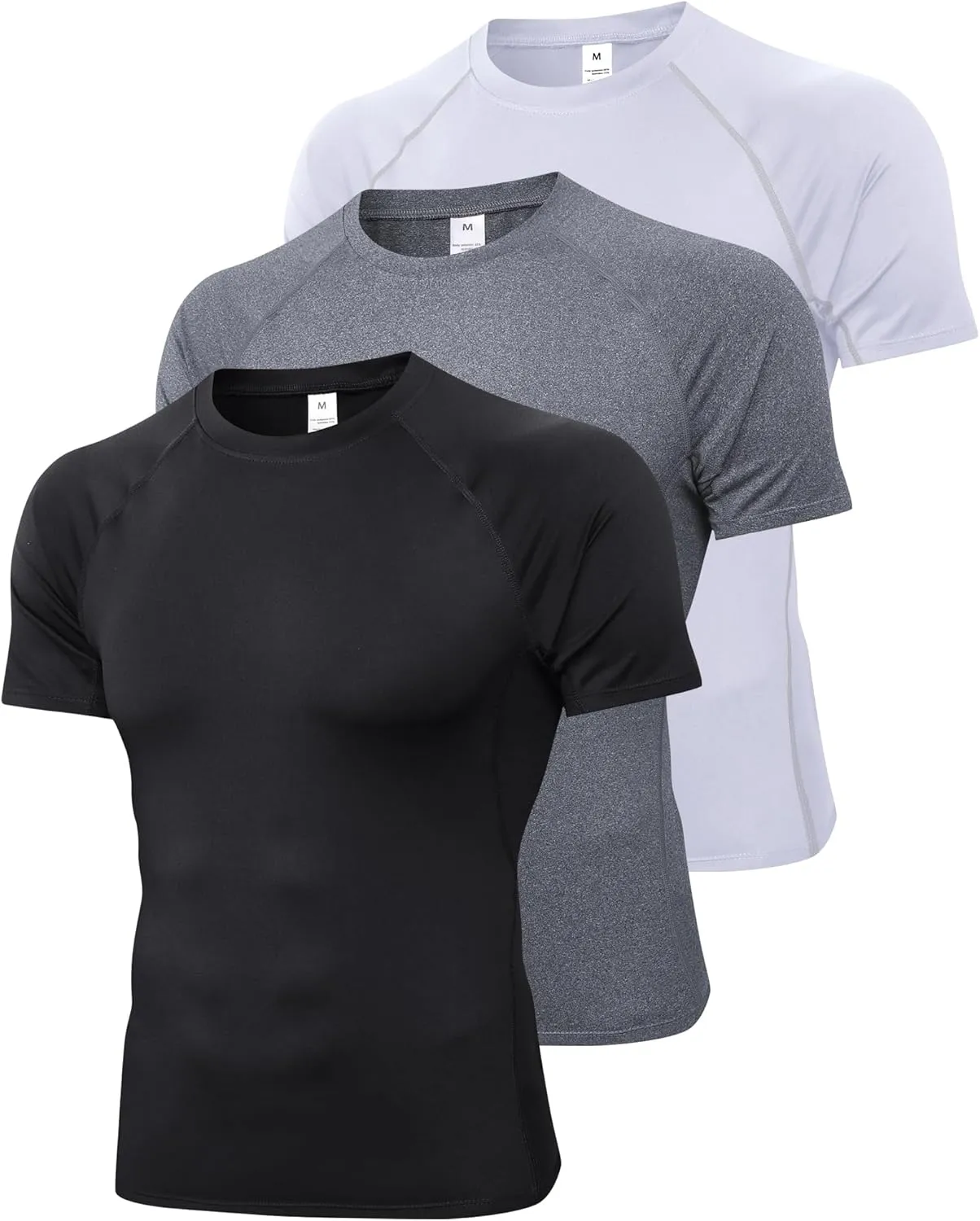 SPVISE Men's Compression Shirt Short Sleeve Workout Gym Top Cool Dry Athletic Base Layer Undershirt T-Shirt for Sport Running