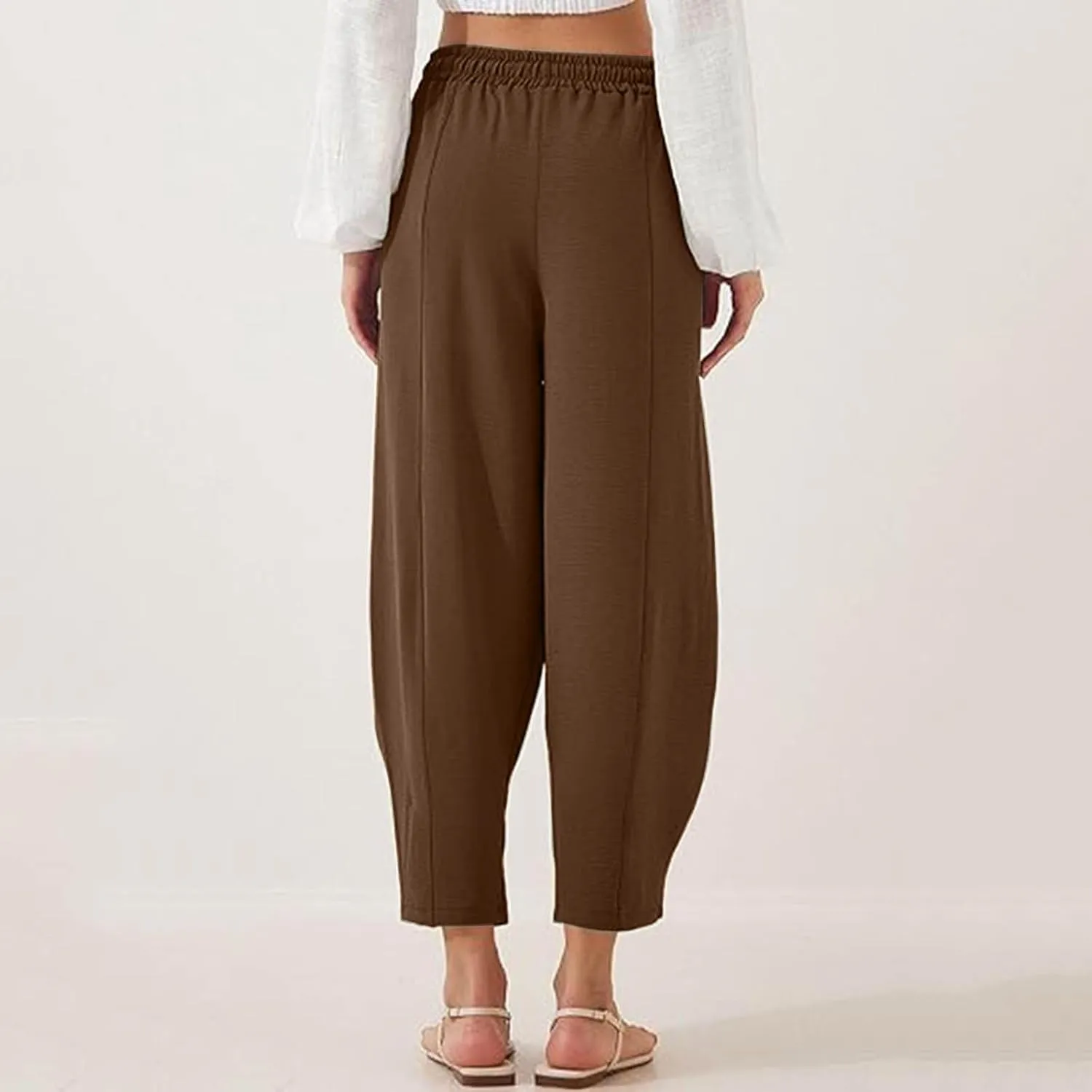 Summer Pants for Women 2024 High Waisted Pants Baggy Harem Pants Loose Casual Pants Comfy Trousers with Pockets