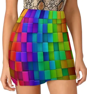 Supdreamc Women Tennis Skirts Inner Shorts Elastic Sports Golf Skorts with Pockets