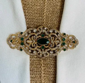 Sweater Clips Green Sweater Clip Rhinestone Cosplay Clips for Cloak Clasps for Coat Clasp Birthday Gift for Her Gift for Mom by Fabulici