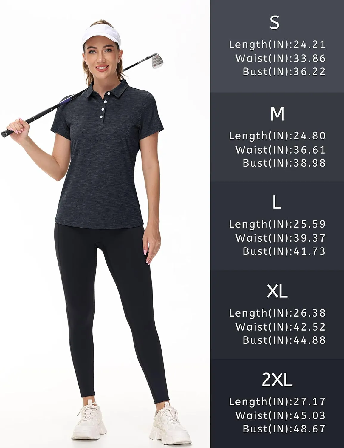 TACVASEN Polo Shirts for Women Short Sleeve Golf Shirts 4-Button Quick Dry Workout Tops Collared for Work Running Tennis