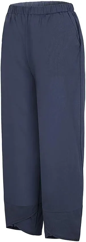 TARIENDY Casual Pants for Women High Waisted Wide Leg Summer Trousers Plus Size Loose Lounge Vacation Outfits with Pockets