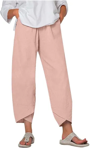 TARIENDY Summer Pants for Women Plus Size Wide Leg High Waisted Trousers Casual Beach Pant Lounge Vacation Outfits 2025