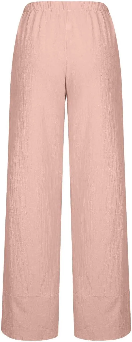 TARIENDY Summer Pants for Women Plus Size Wide Leg High Waisted Trousers Casual Beach Pant Lounge Vacation Outfits 2025