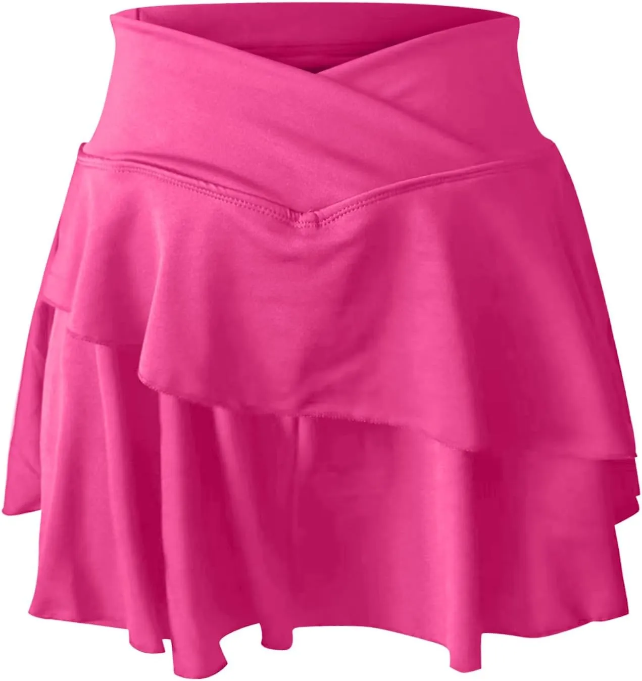 Tennis Skirt Pleated Skorts for Woman Double Ruffle Golf Skirts with Pockets Tummy Control Athletic Skorts for Woman