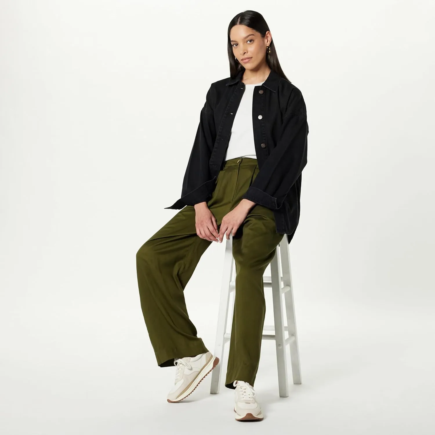 The Drop Women's Pilar Long Denim Shirt Jacket