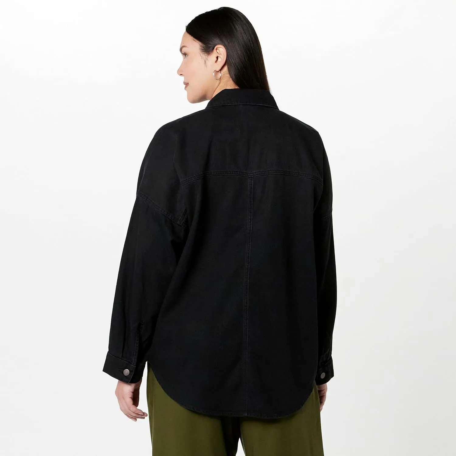 The Drop Women's Pilar Long Denim Shirt Jacket