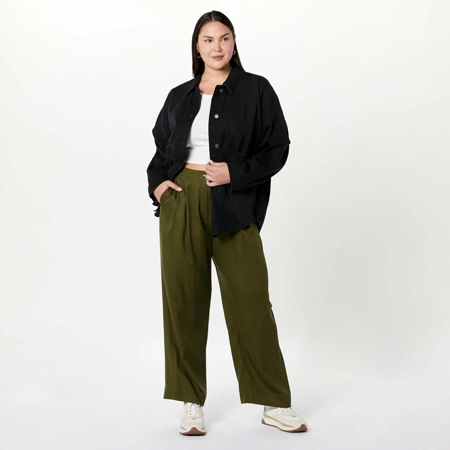 The Drop Women's Pilar Long Denim Shirt Jacket