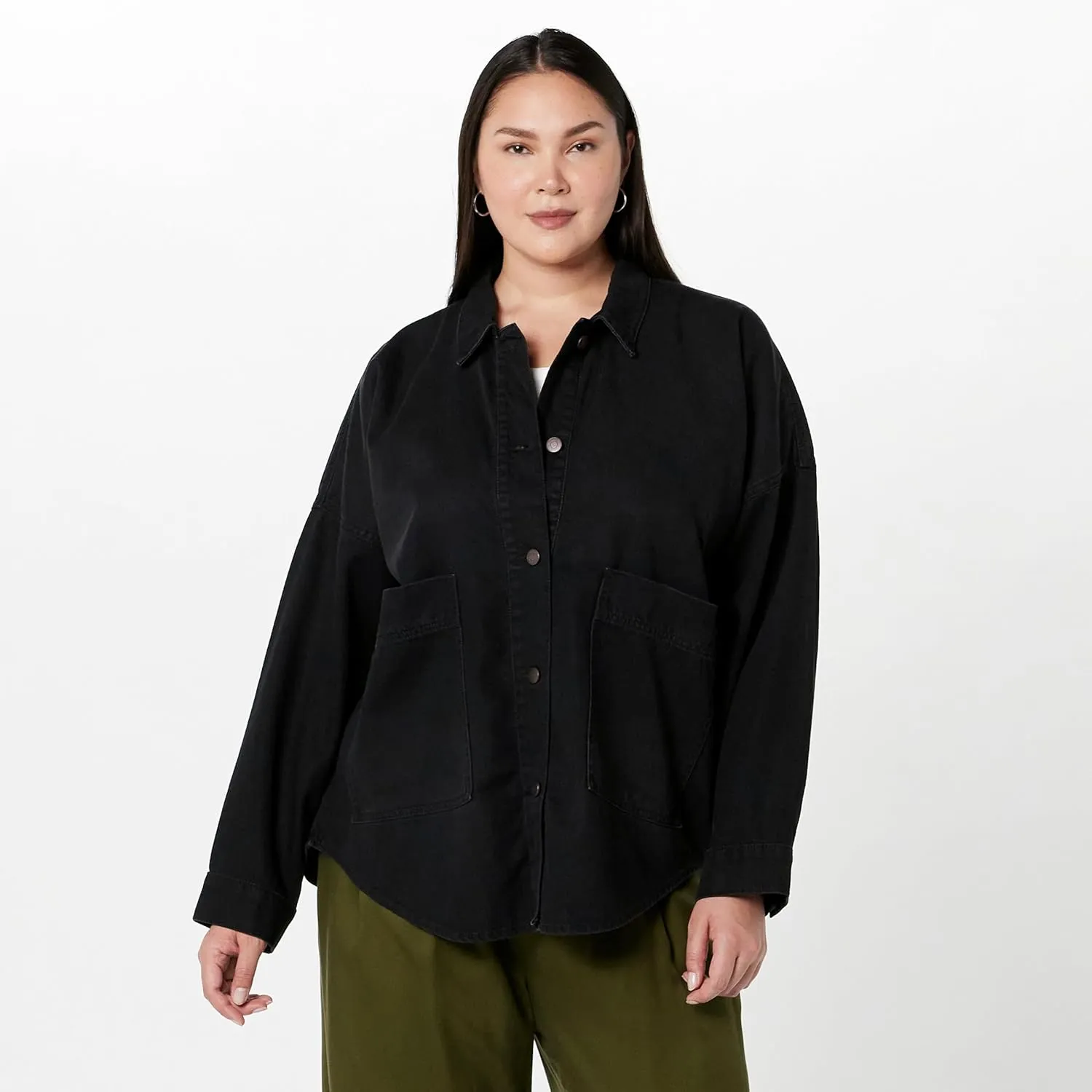 The Drop Women's Pilar Long Denim Shirt Jacket