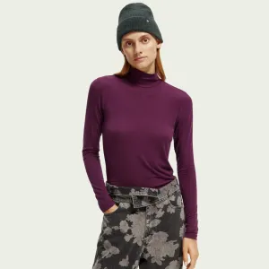 Turtleneck Long Sleeve Top (Aubergine Sunset)
