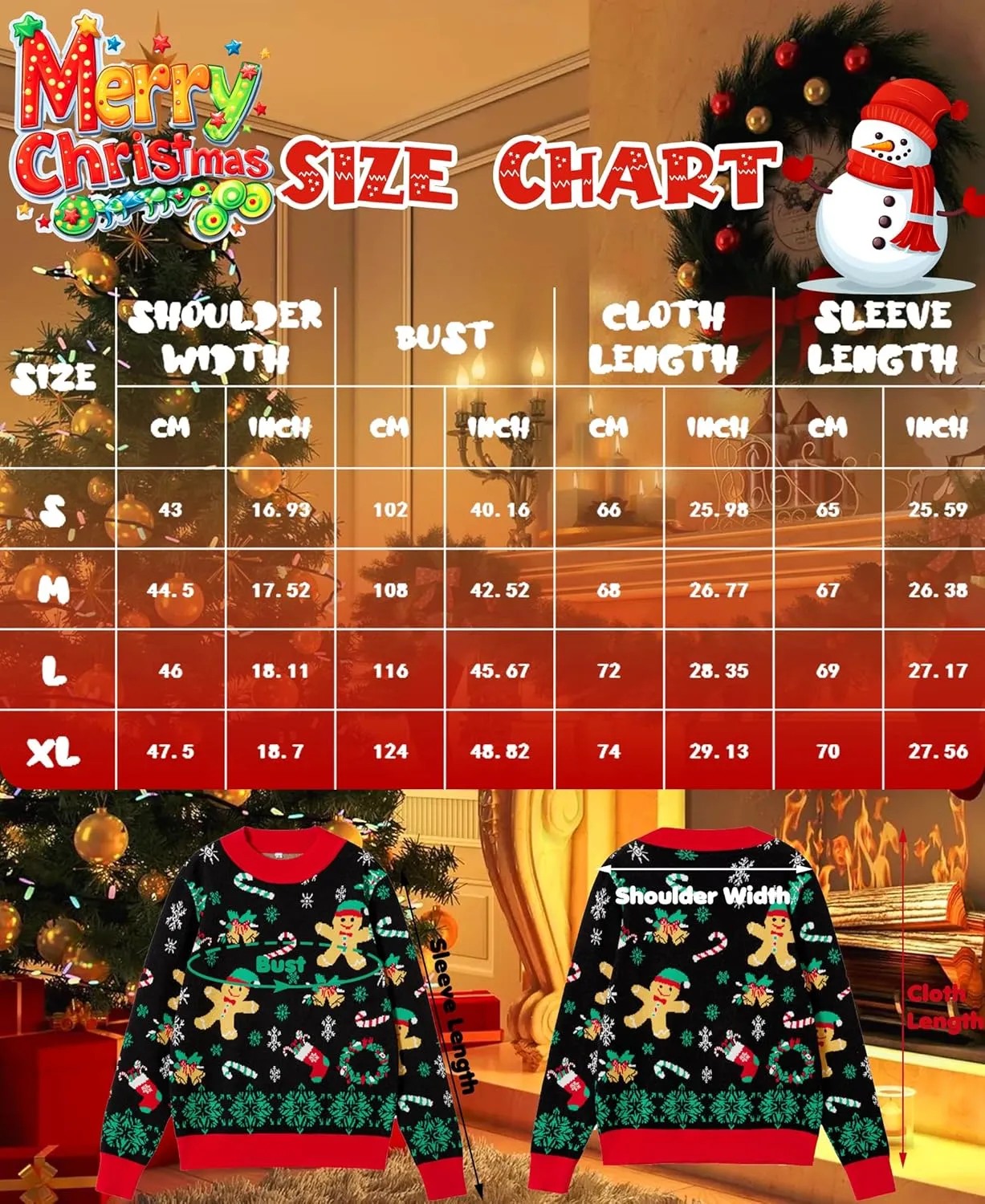 Unisex Ugly Christmas Sweaters Adult Long Sleeve Crewneck Sweaters Funny Top Pullover Xmas Party Family Gatherings