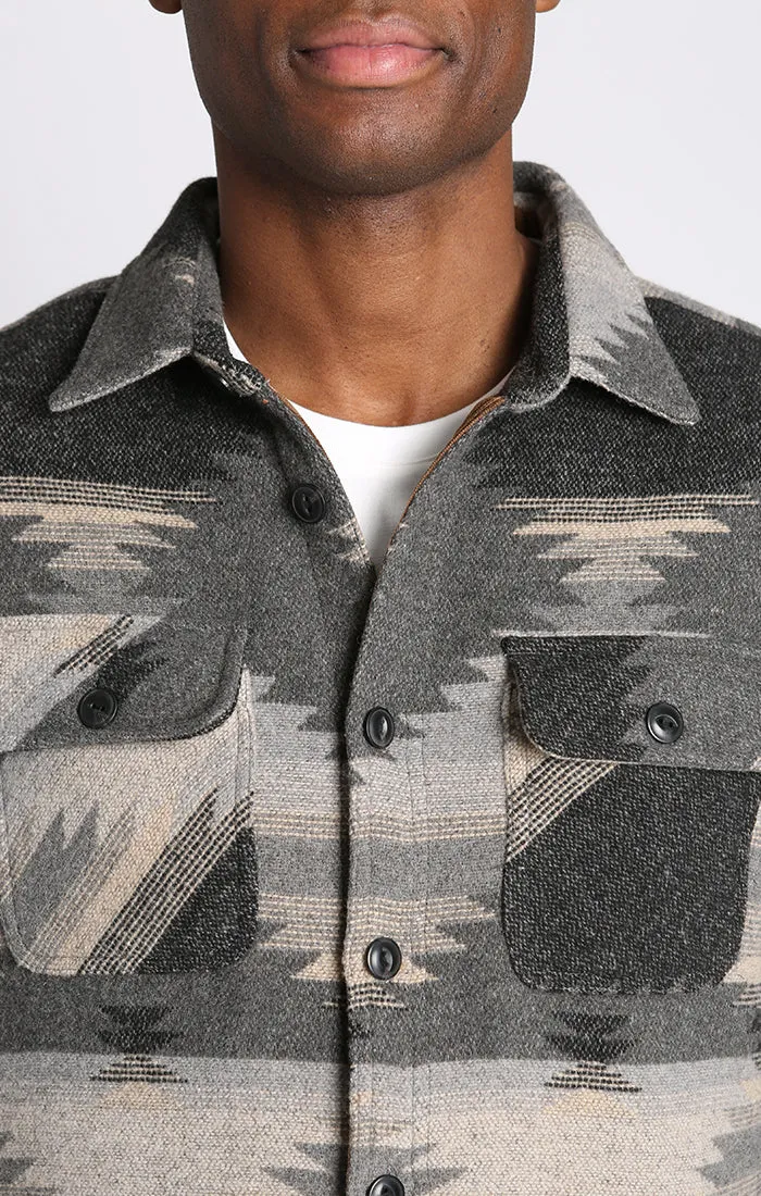 Unlined Wool Blend Overshirt