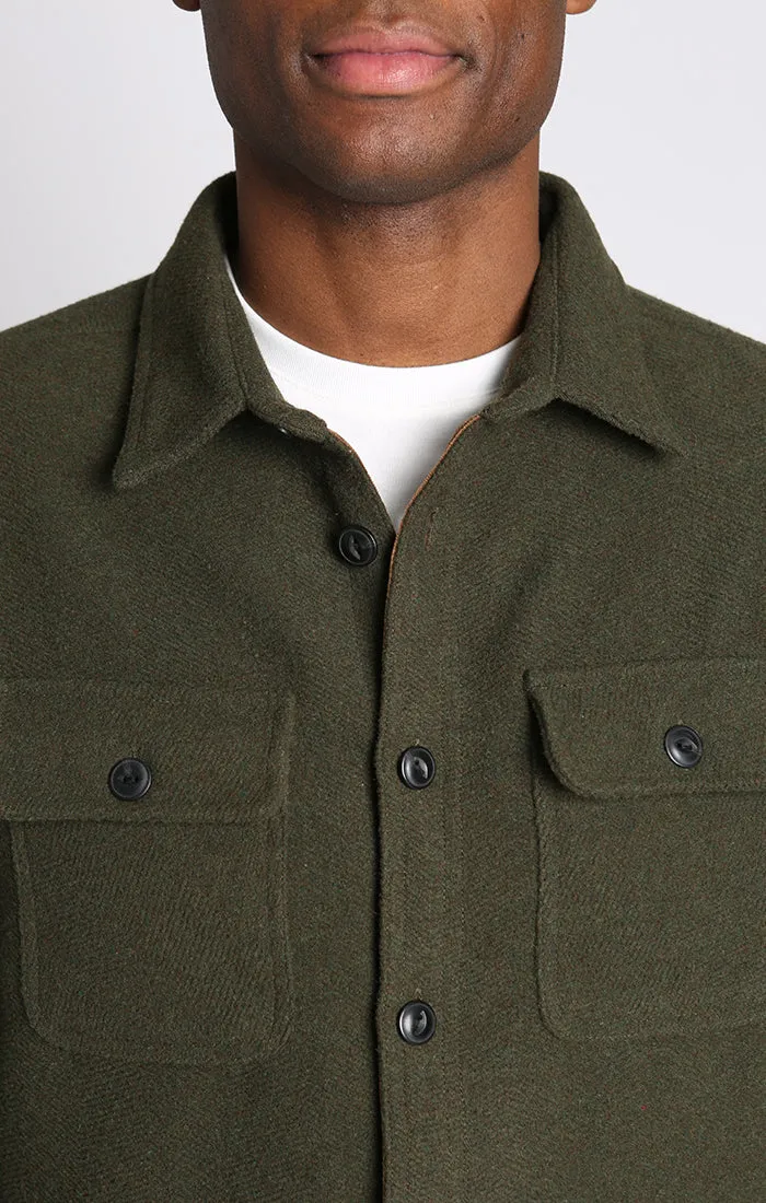Unlined Wool Blend Overshirt