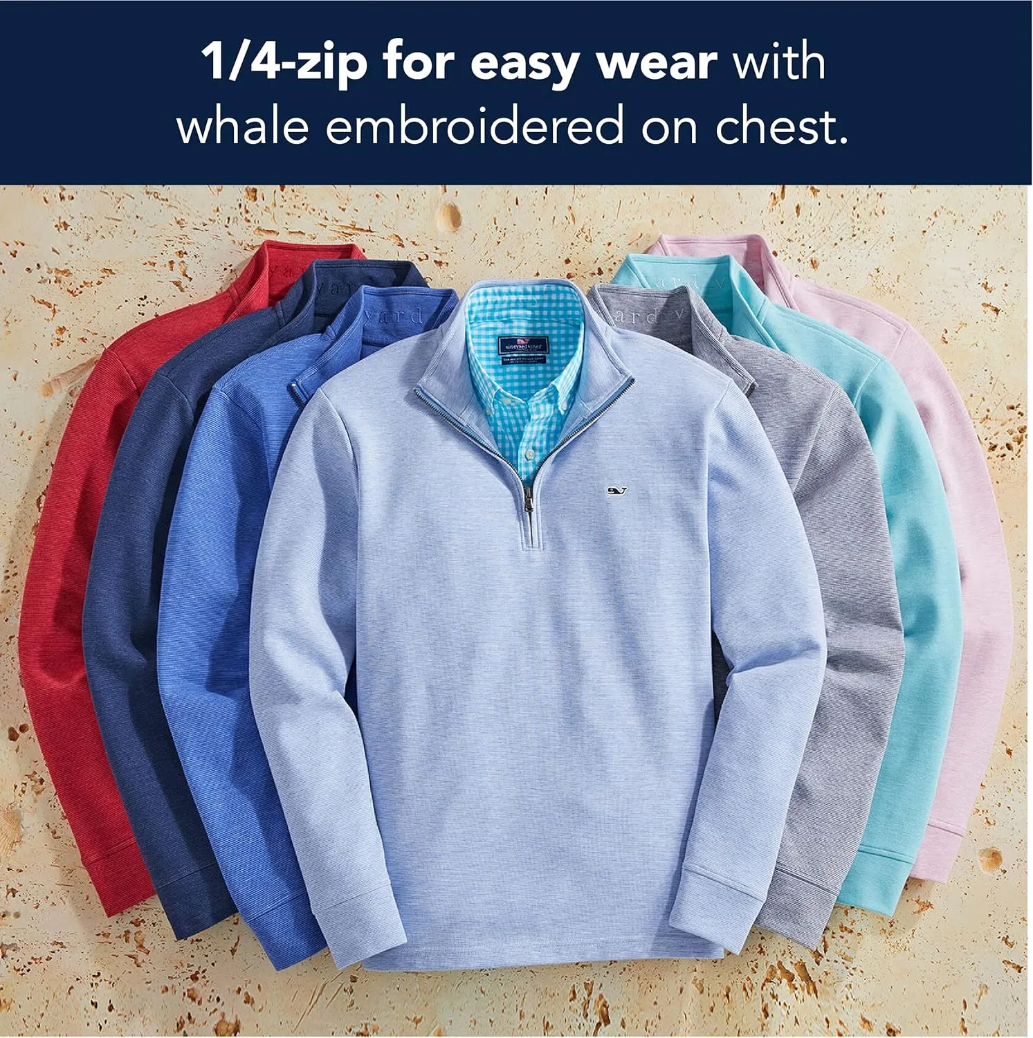 vineyard vines Men's Saltwater Quarter-Zip Pullover Sweater