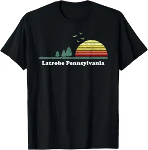 Vintage Latrobe, Pennsylvania Sunset Souvenir Print T-Shirt