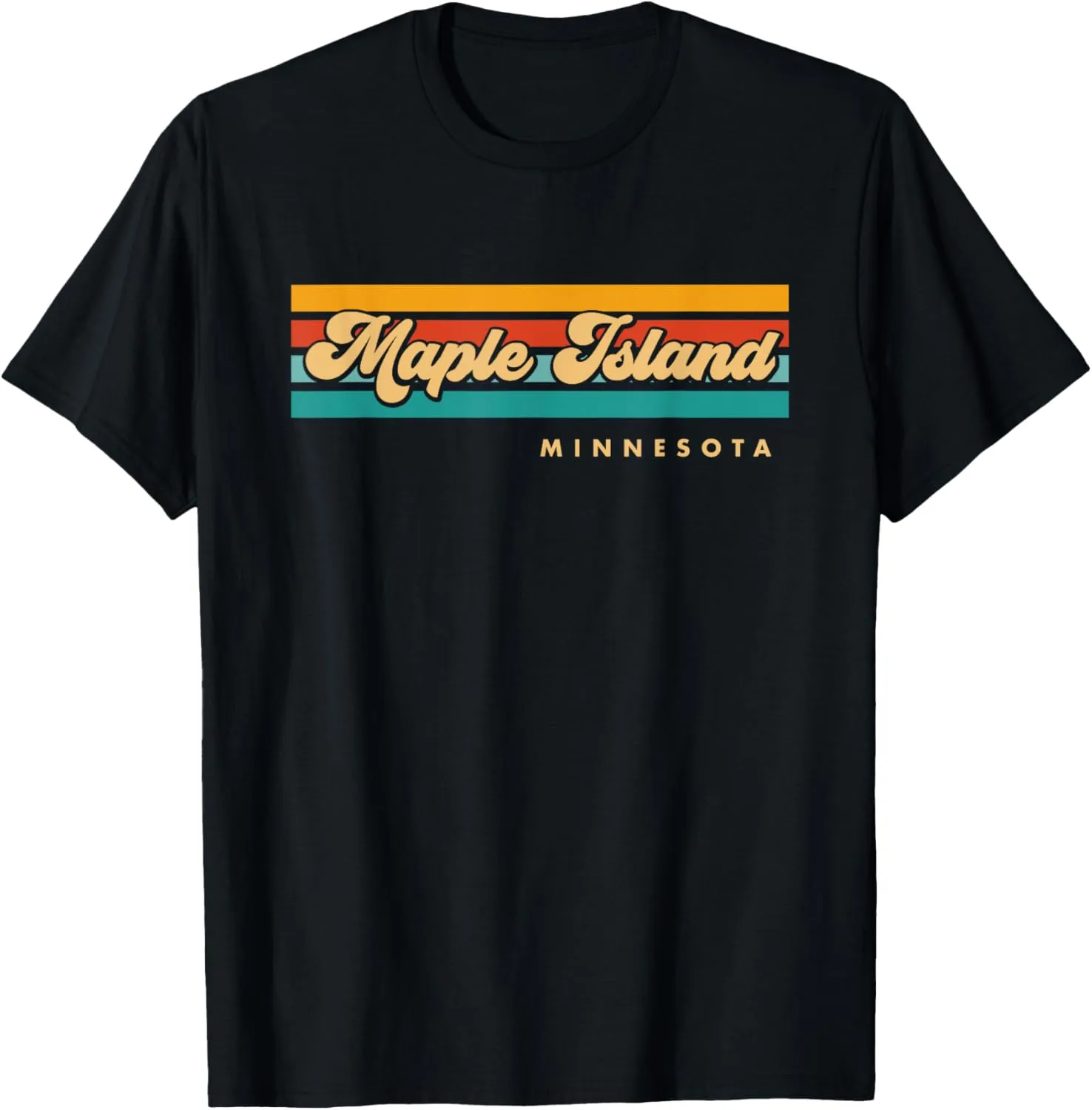 Vintage Sunset Stripes Maple Island, Minnesota T-Shirt