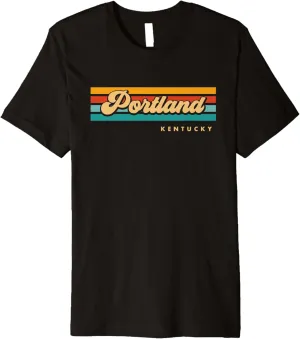 Vintage Sunset Stripes Portland, Kentucky Premium T-Shirt