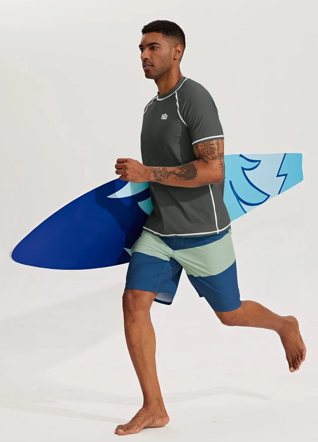 Willit Men's UPF 50  Rashguard Swim Shirt Short Sleeve SPF Sun Protection Quick Dry Water Beach Shirts Fishing Surf Shirt