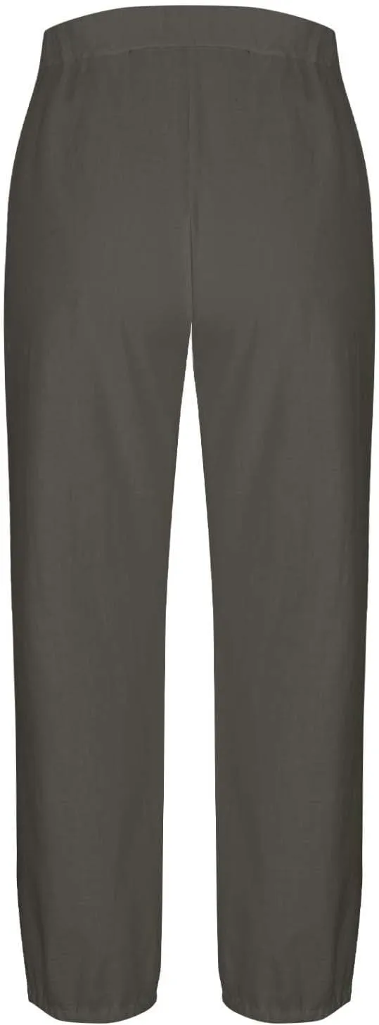 Women Capri Pants Casual Drawstring Elastic High Waist Baggy Wide Leg Cropped Pants Trousers for Ladies Summer Slacks