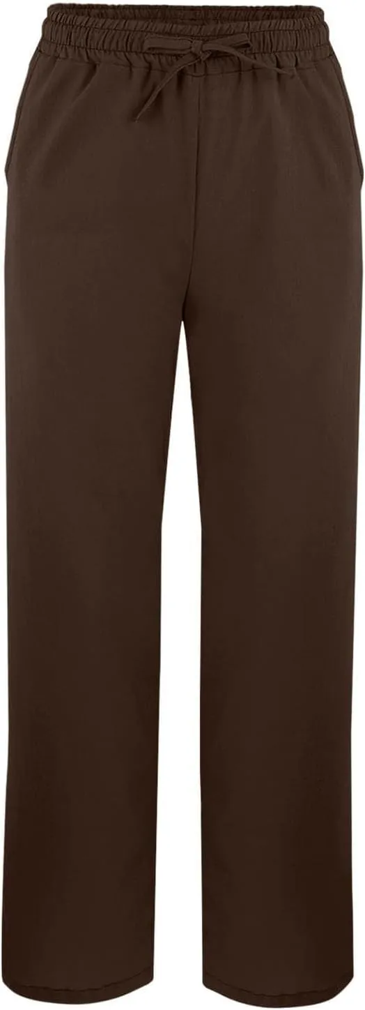 Women Linen Pants 2025 Summer Straight Leg High Waisted Side Split Lounge Pants Lightweight Baggy Beach Trouser w/Pockets
