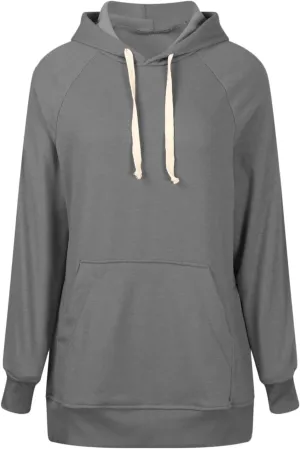 Women Oversized Hoodie Dress Pullover Long Sleeve Winter Front Pocket Sweatshirt Fall Tops Casual Maxi Loungewear