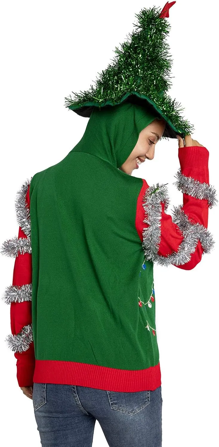 Women Ugly Christmas Hoodie for Adult Men`s Unisex Xmas Hooded Sweater Pullover for Party Festive