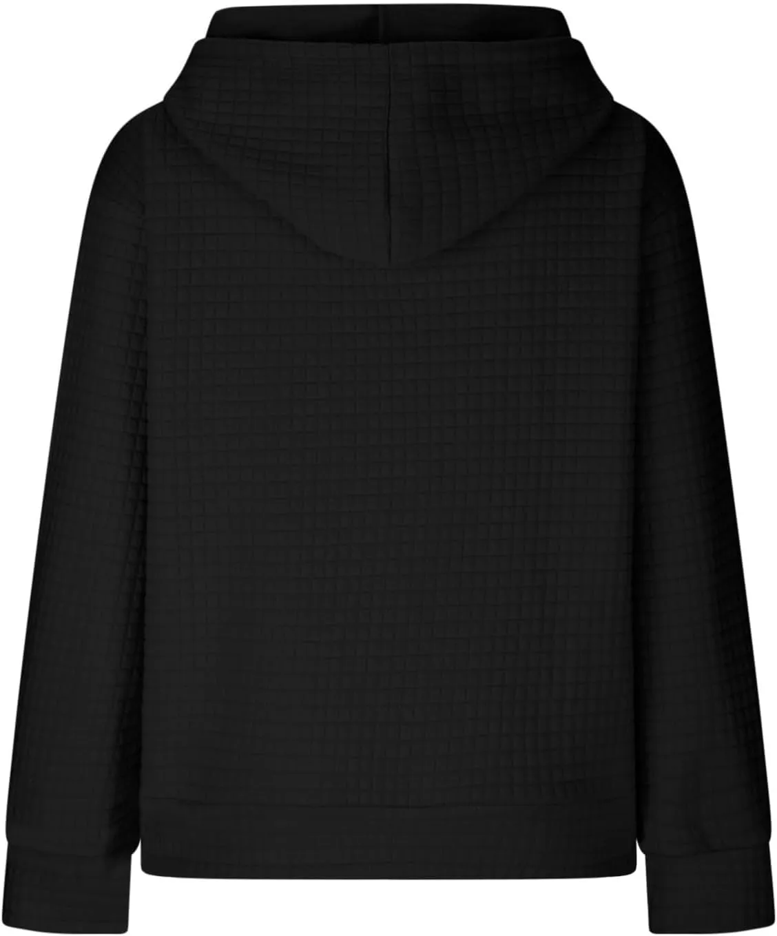 Women Waffle Plaid Knit Y2K Hoodie Drawstring Lightweight Oversized Sweatshirt Comfy Cute Pullover Streetwear Hoodies