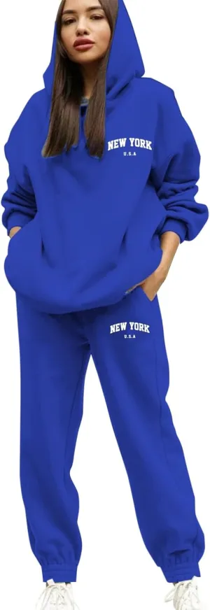 Womens 2 Piece Outfits Lounge Half Zip Hoodie Sweatsuit Sets Oversized Sweatshirt Baggy Fall Fashion Sweatpants 2025