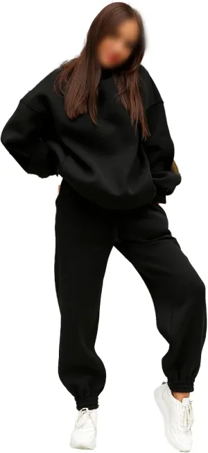 Womens 2 Piece Outfits Sweatsuit Oversized Lounge Sets Sweatshirt Baggy Sweatpants Casual Hoodies with Pockets