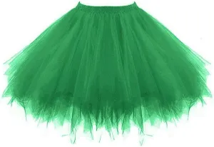 Women's A-Line High Waisted Midi Skirt Women's Tulle Skirts Ruffle Solid Layer Skirts Elastic High Waist