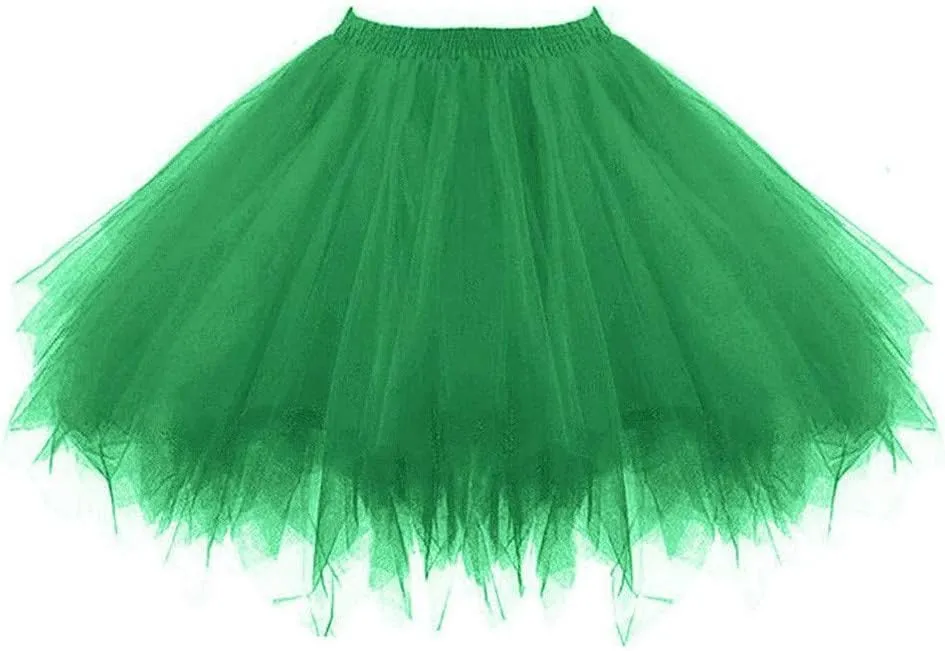 Women's A-Line High Waisted Midi Skirt Women's Tulle Skirts Ruffle Solid Layer Skirts Elastic High Waist