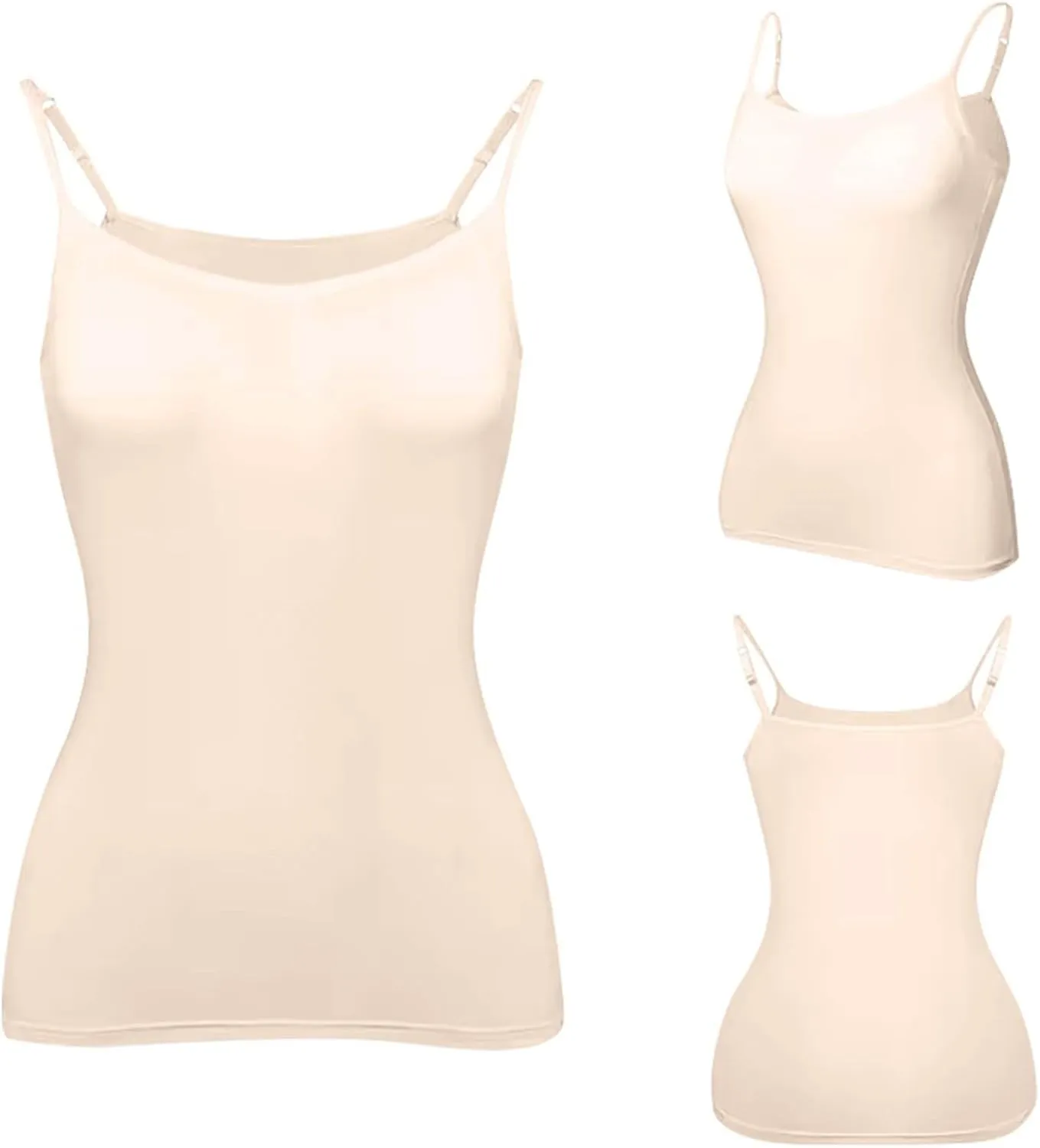 Womens Camisole Tops Shelf Bra Breathable Cool Adjustable Liftup Spaghetti Strap Cami Tank Summer Cotton Undershirts