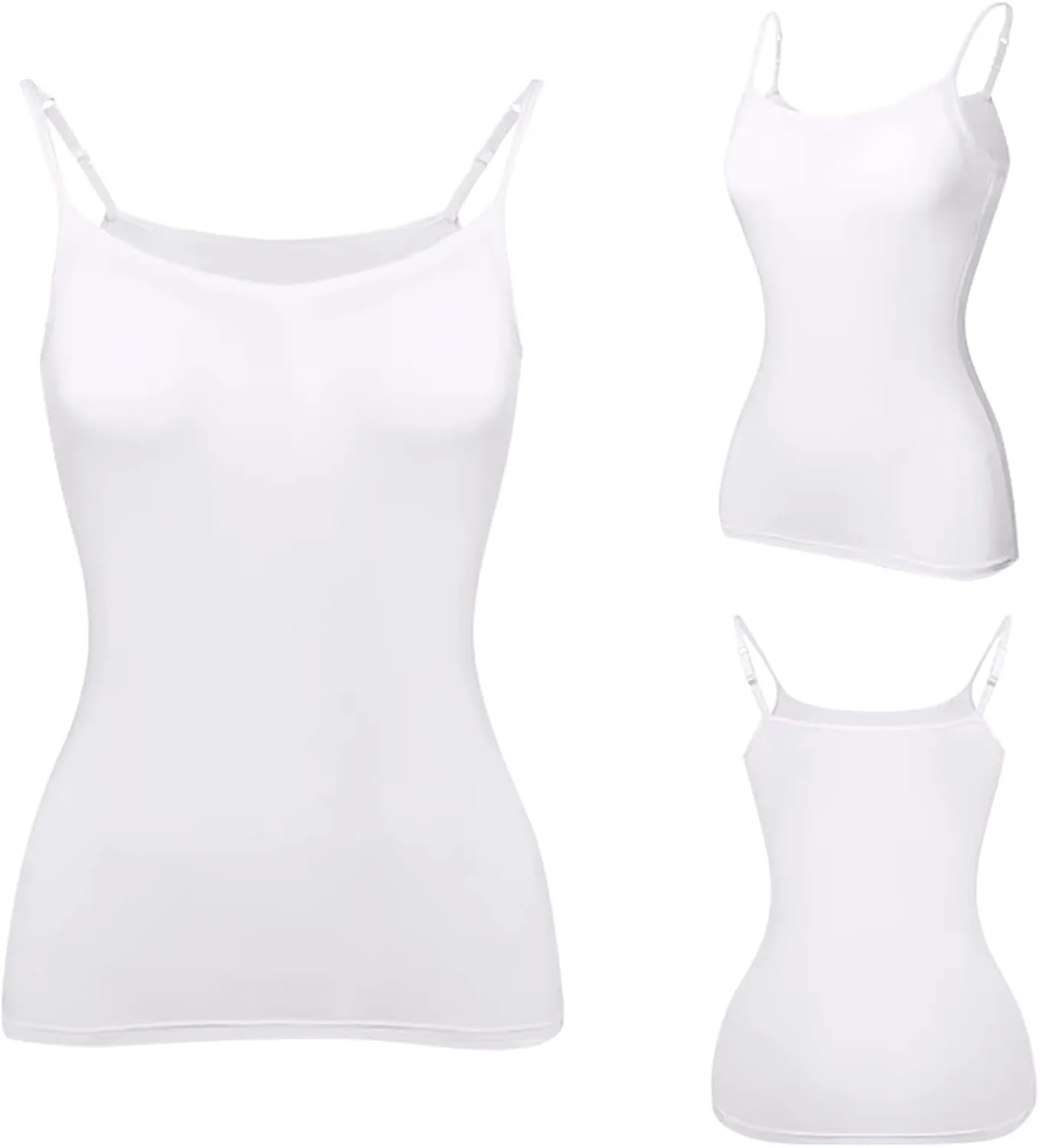 Womens Camisole Tops Shelf Bra Breathable Cool Adjustable Liftup Spaghetti Strap Cami Tank Summer Cotton Undershirts
