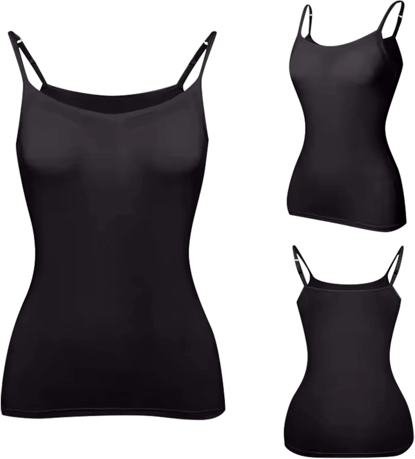 Womens Camisole Tops Shelf Bra Breathable Cool Adjustable Liftup Spaghetti Strap Cami Tank Summer Cotton Undershirts
