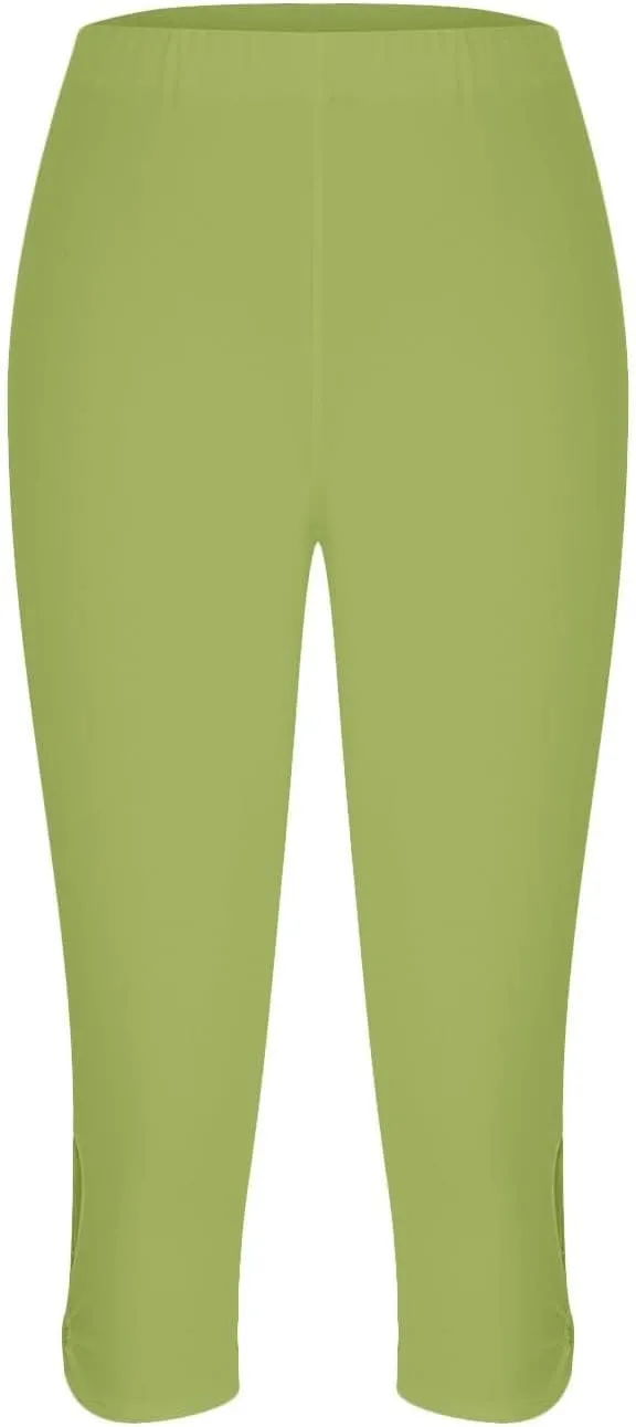Womens Capris for Summer Dressy Cropped High Waist Yoga Pants Comfy Stretchy Leggings Workout Casual 2025 Trousers