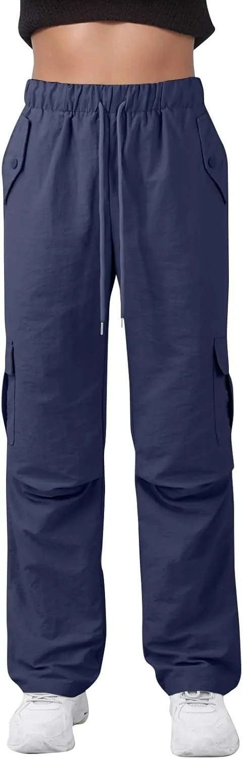 Women's Casual Waist Drawstring Pocket Work Dressy Loose Fit Fashion Pants