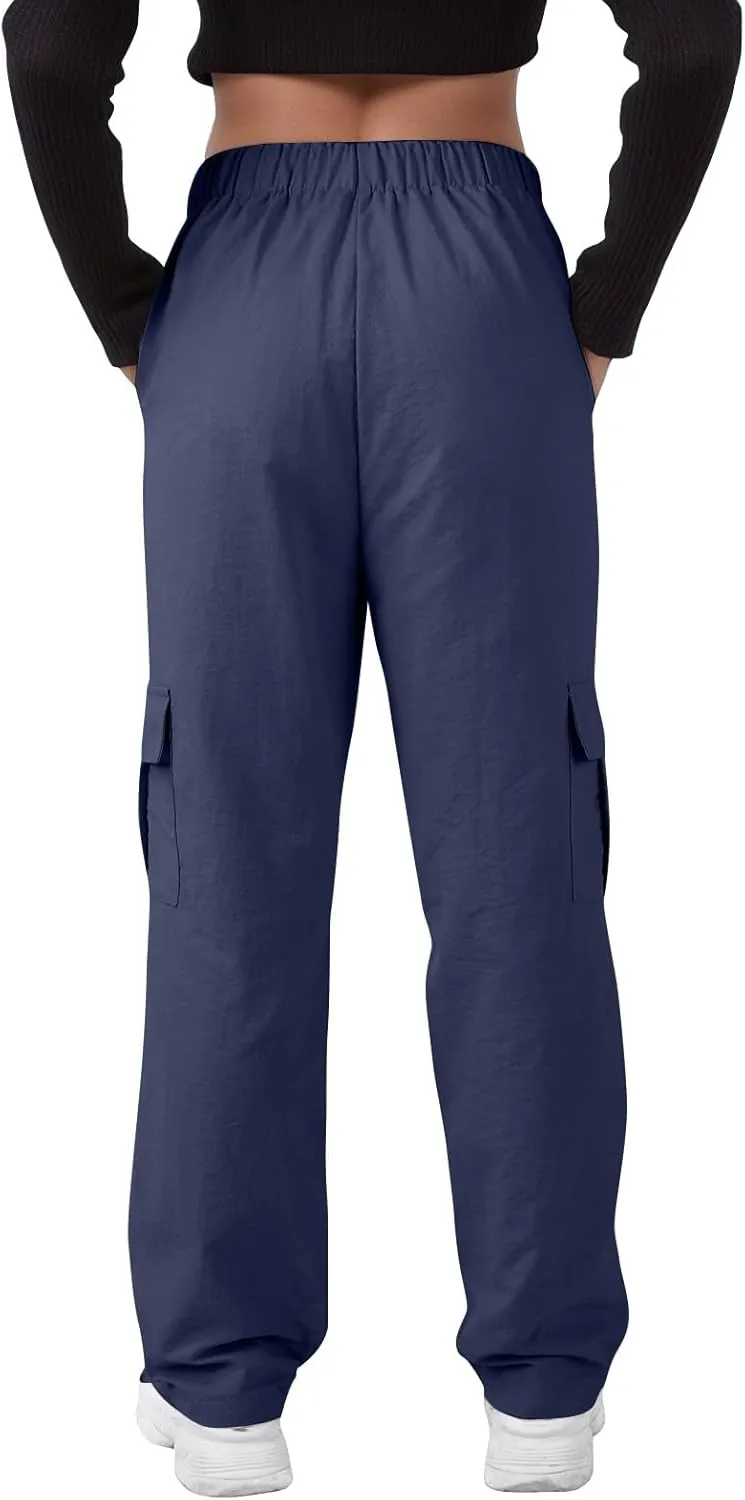 Women's Casual Waist Drawstring Pocket Work Dressy Loose Fit Fashion Pants