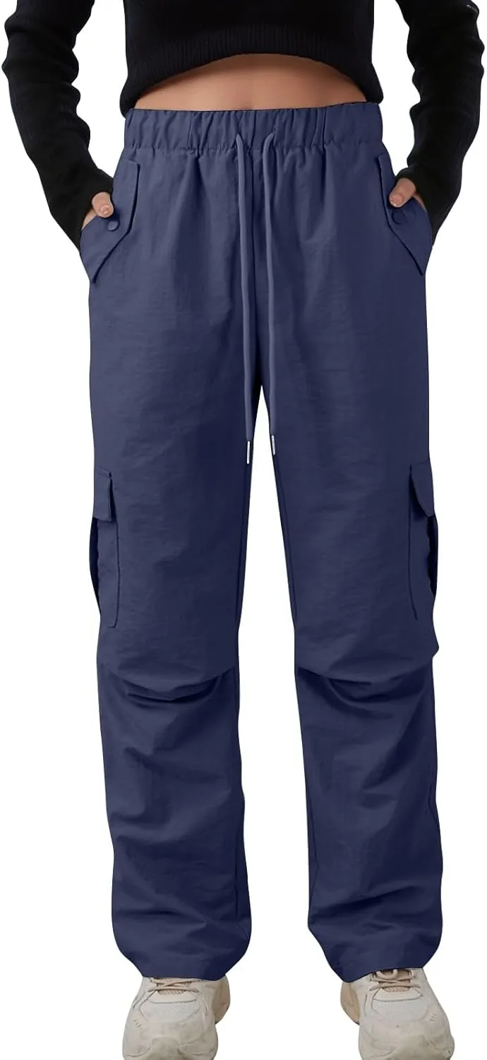 Women's Casual Waist Drawstring Pocket Work Dressy Loose Fit Fashion Pants