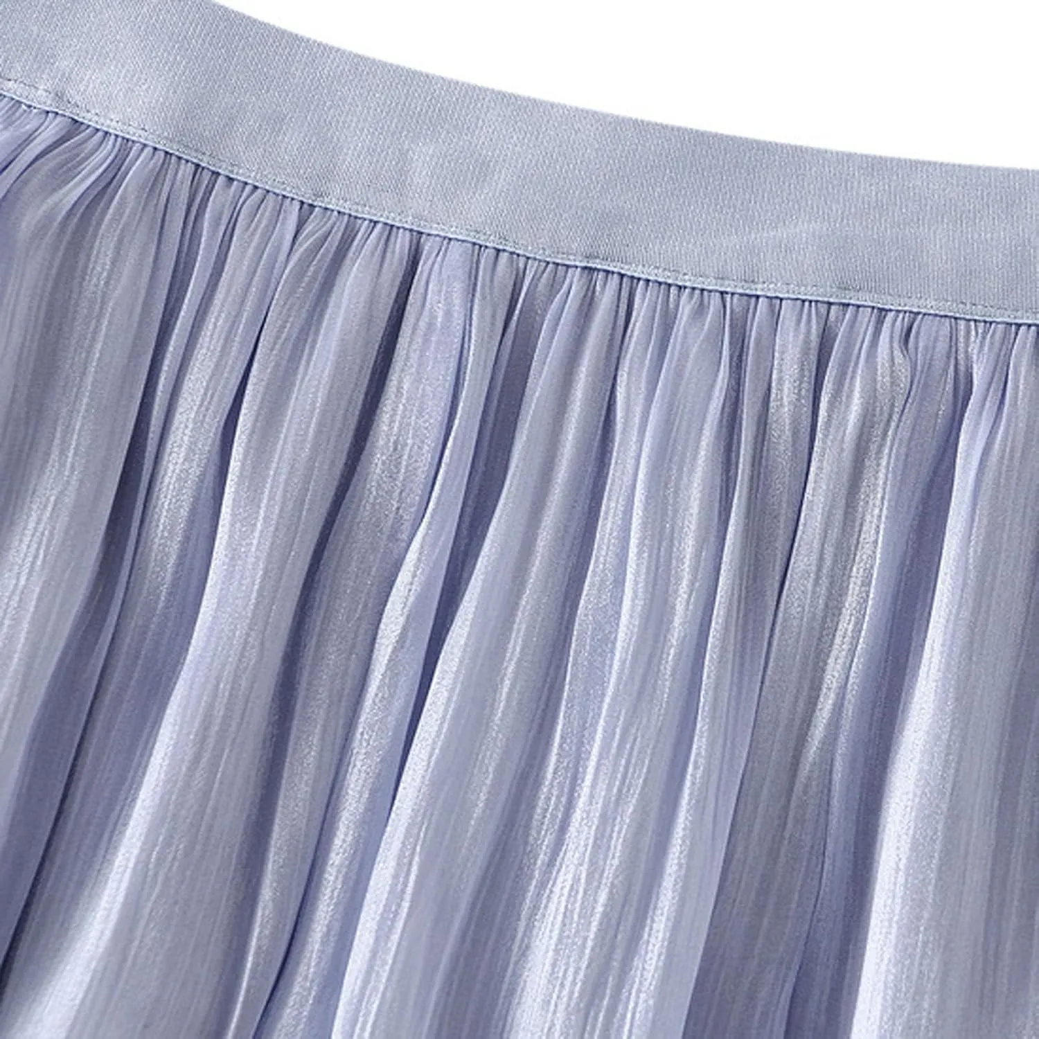 Women's Chiffon Flowy Long Skirt Asymmetrical Hem Elastic Waist Beach Skirts Lightweight Summer Casual Maxi Dress