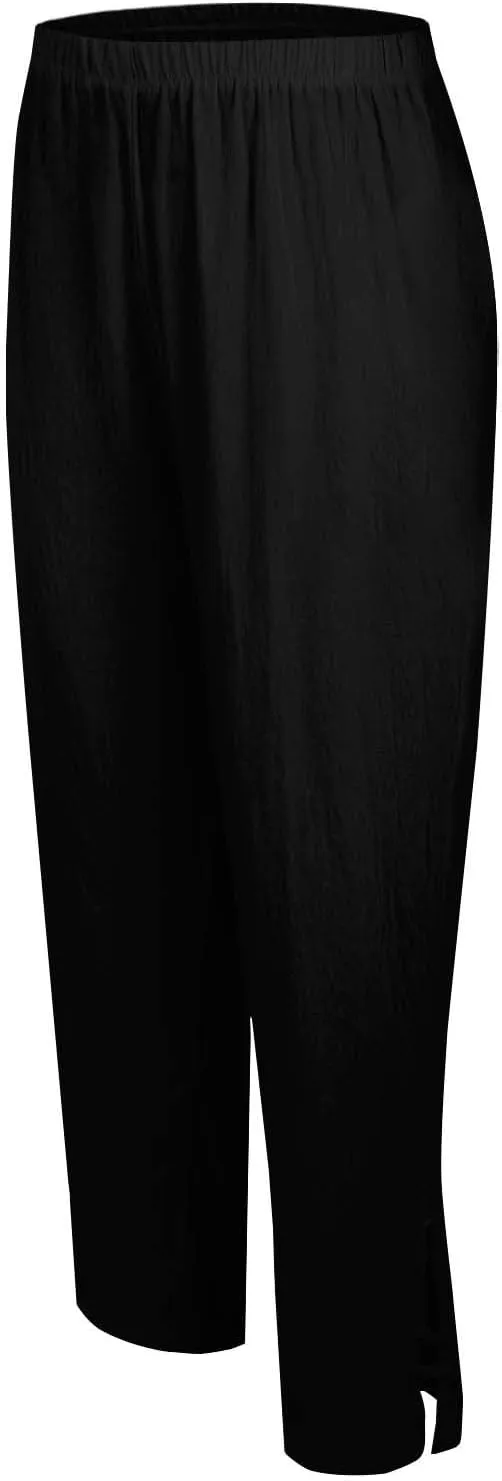 Women's Cotton Linen Summer Palazzo Pants Summer Drawstring Cotton and Linen Split High Waist Comfy White Gauze