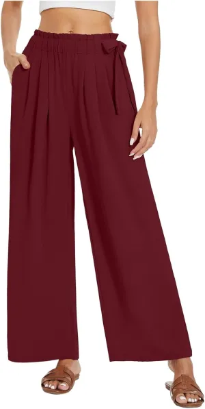 Womens Dress Pants Trousers Straight Leg Summer Low Rise Linen Cotton, Womens Pants Trendy Work Plus Size