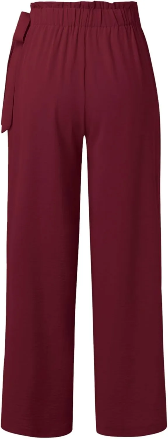 Womens Dress Pants Trousers Straight Leg Summer Low Rise Linen Cotton, Womens Pants Trendy Work Plus Size
