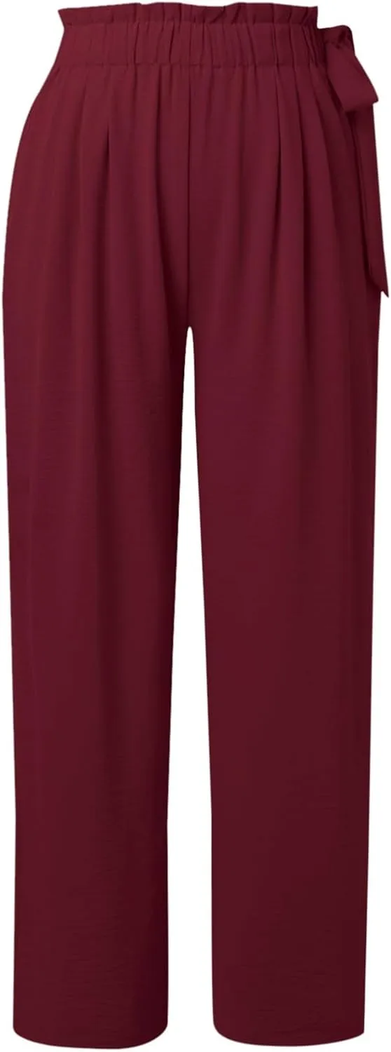 Womens Dress Pants Trousers Straight Leg Summer Low Rise Linen Cotton, Womens Pants Trendy Work Plus Size