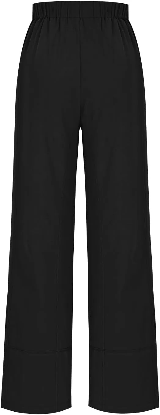 Womens Linen Pants with Pocket Summer High Waist Casual Wide Leg Pants Plus Size Trendy Flowy Palazzo Trousers