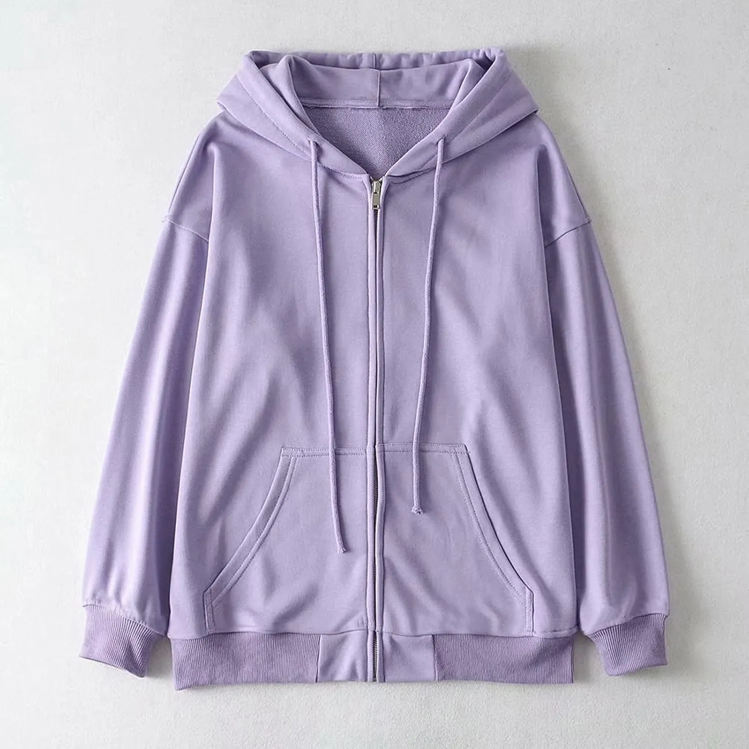 Women's Oversized Hoodie Sweatshirt, Zip Up Jacket Vintage Zipper Hoodie Long Sleeve 90s Y2K E-girl Transition Coat