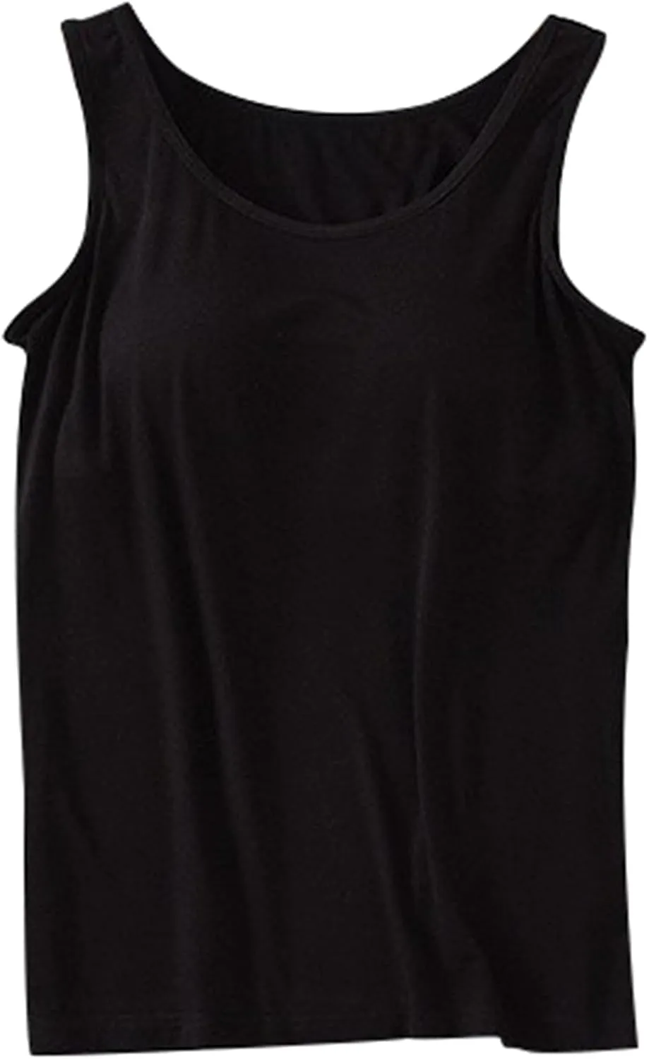 Women's Seamless Tank Tops Built in Bra No Pads Slim Fit Scoop Neck Long Camisoles Top Workout Yoga Sleeveless Shirts